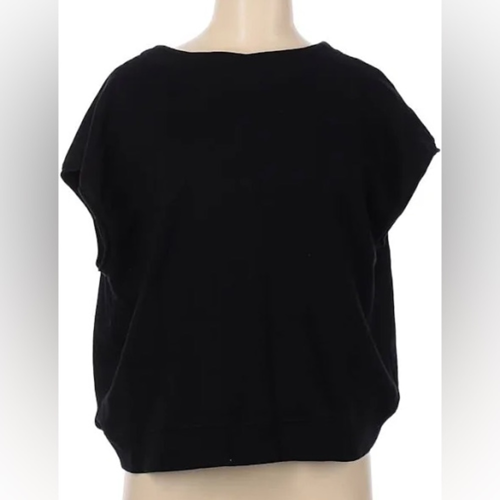 Cut the Frills Short Sleeve Sweatshirt with Twist Detail Black